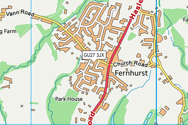 GU27 3JX map - OS VectorMap District (Ordnance Survey) GU27 3JX map - OS VectorMap District (Ordnance Survey)