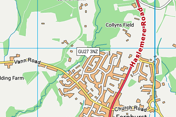 GU27 3NZ map - OS VectorMap District (Ordnance Survey)