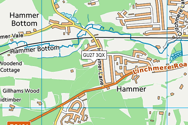 GU27 3QX map - OS VectorMap District (Ordnance Survey) GU27 3QX map - OS VectorMap District (Ordnance Survey)