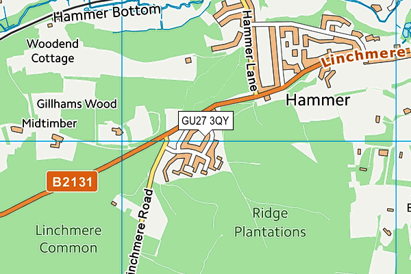 GU27 3QY map - OS VectorMap District (Ordnance Survey) GU27 3QY map - OS VectorMap District (Ordnance Survey)