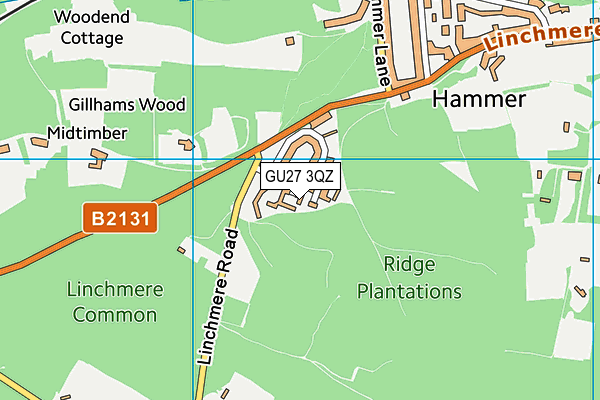 GU27 3QZ map - OS VectorMap District (Ordnance Survey) GU27 3QZ map - OS VectorMap District (Ordnance Survey)
