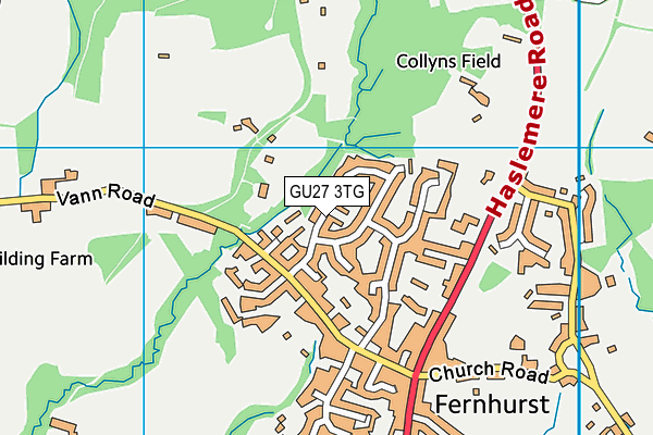 GU27 3TG map - OS VectorMap District (Ordnance Survey) GU27 3TG map - OS VectorMap District (Ordnance Survey)