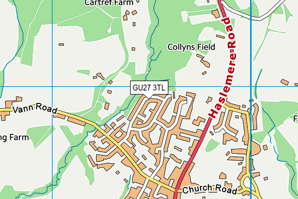 GU27 3TL map - OS VectorMap District (Ordnance Survey) GU27 3TL map - OS VectorMap District (Ordnance Survey)