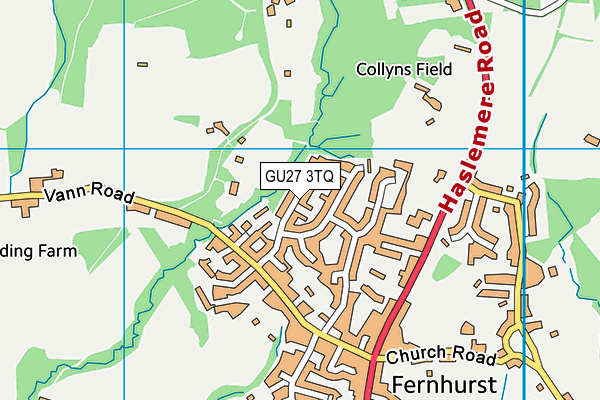 GU27 3TQ map - OS VectorMap District (Ordnance Survey) GU27 3TQ map - OS VectorMap District (Ordnance Survey)
