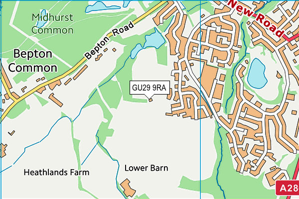 GU29 9RA map - OS VectorMap District (Ordnance Survey) GU29 9RA map - OS VectorMap District (Ordnance Survey)