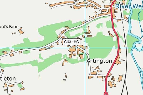GU3 1HG map - OS VectorMap District (Ordnance Survey) GU3 1HG map - OS VectorMap District (Ordnance Survey)