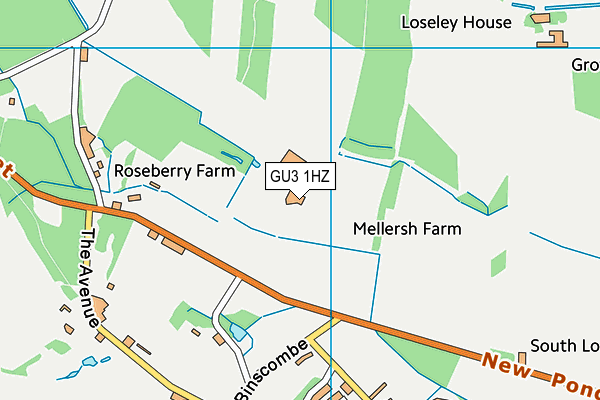 GU3 1HZ map - OS VectorMap District (Ordnance Survey) GU3 1HZ map - OS VectorMap District (Ordnance Survey)