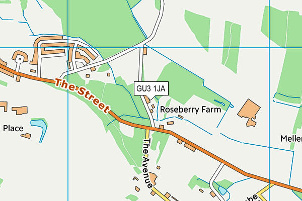 GU3 1JA map - OS VectorMap District (Ordnance Survey) GU3 1JA map - OS VectorMap District (Ordnance Survey)