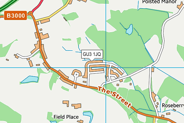 GU3 1JQ map - OS VectorMap District (Ordnance Survey) GU3 1JQ map - OS VectorMap District (Ordnance Survey)
