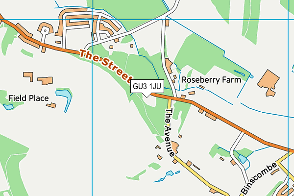 GU3 1JU map - OS VectorMap District (Ordnance Survey) GU3 1JU map - OS VectorMap District (Ordnance Survey)