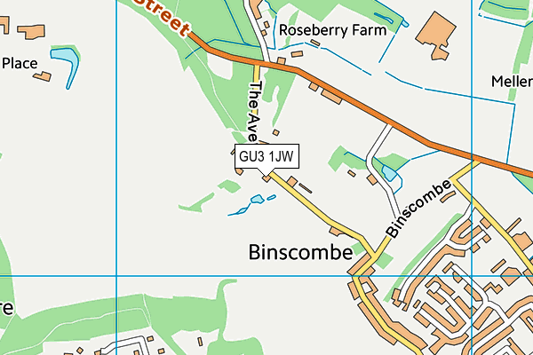 GU3 1JW map - OS VectorMap District (Ordnance Survey) GU3 1JW map - OS VectorMap District (Ordnance Survey)