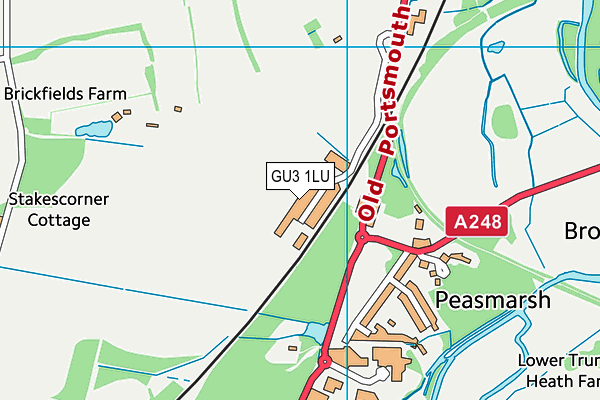 GU3 1LU map - OS VectorMap District (Ordnance Survey) GU3 1LU map - OS VectorMap District (Ordnance Survey)
