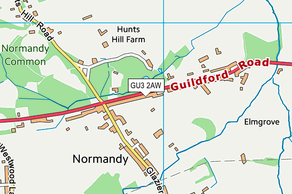 GU3 2AW map - OS VectorMap District (Ordnance Survey) GU3 2AW map - OS VectorMap District (Ordnance Survey)