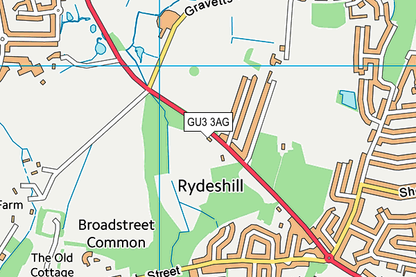 GU3 3AG map - OS VectorMap District (Ordnance Survey) GU3 3AG map - OS VectorMap District (Ordnance Survey)
