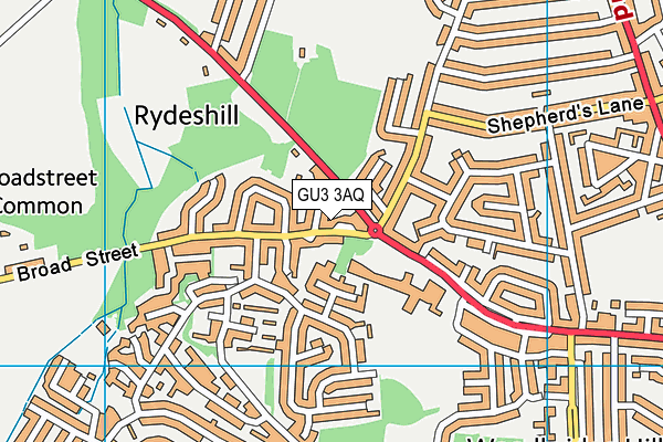 GU3 3AQ map - OS VectorMap District (Ordnance Survey)