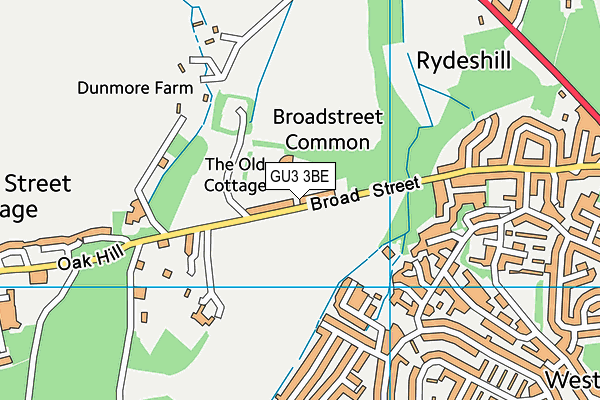 GU3 3BE map - OS VectorMap District (Ordnance Survey) GU3 3BE map - OS VectorMap District (Ordnance Survey)