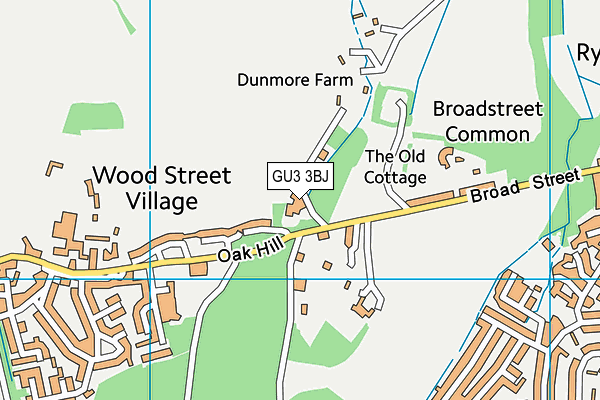 GU3 3BJ map - OS VectorMap District (Ordnance Survey) GU3 3BJ map - OS VectorMap District (Ordnance Survey)