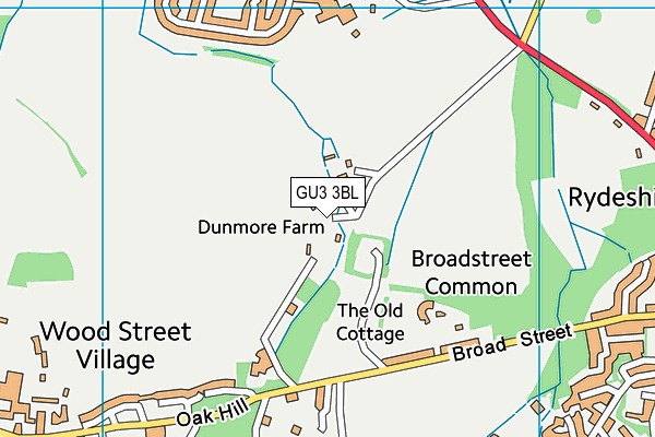 GU3 3BL map - OS VectorMap District (Ordnance Survey) GU3 3BL map - OS VectorMap District (Ordnance Survey)