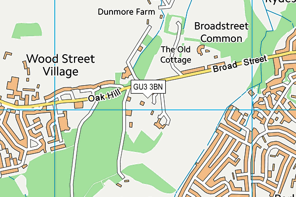 GU3 3BN map - OS VectorMap District (Ordnance Survey) GU3 3BN map - OS VectorMap District (Ordnance Survey)