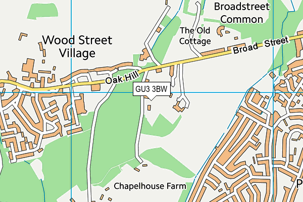 GU3 3BW map - OS VectorMap District (Ordnance Survey) GU3 3BW map - OS VectorMap District (Ordnance Survey)