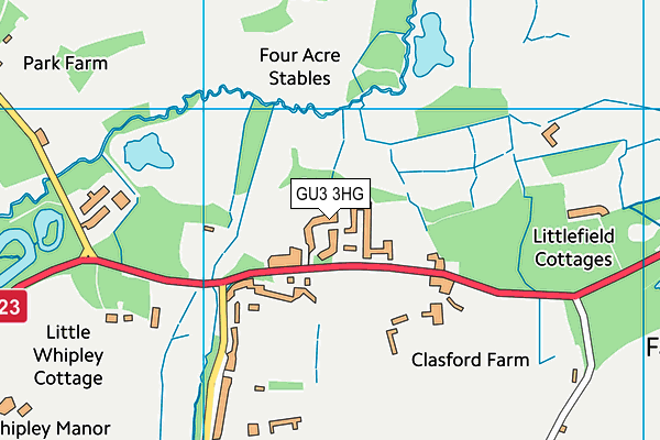 GU3 3HG map - OS VectorMap District (Ordnance Survey) GU3 3HG map - OS VectorMap District (Ordnance Survey)