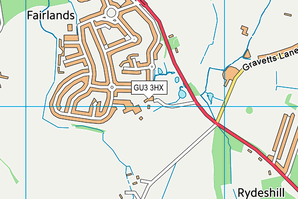 GU3 3HX map - OS VectorMap District (Ordnance Survey) GU3 3HX map - OS VectorMap District (Ordnance Survey)