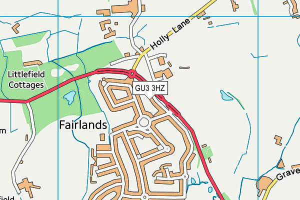 GU3 3HZ map - OS VectorMap District (Ordnance Survey) GU3 3HZ map - OS VectorMap District (Ordnance Survey)