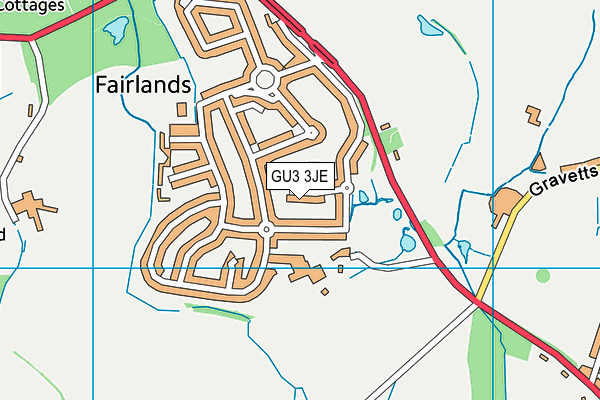 GU3 3JE map - OS VectorMap District (Ordnance Survey) GU3 3JE map - OS VectorMap District (Ordnance Survey)