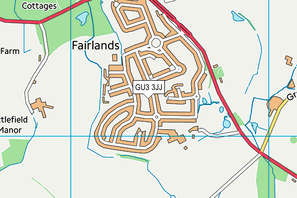 GU3 3JJ map - OS VectorMap District (Ordnance Survey) GU3 3JJ map - OS VectorMap District (Ordnance Survey)
