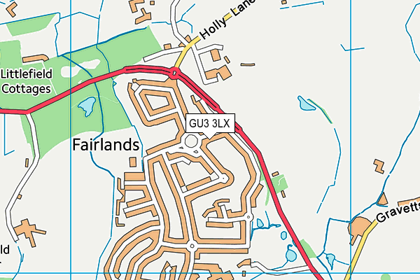 GU3 3LX map - OS VectorMap District (Ordnance Survey) GU3 3LX map - OS VectorMap District (Ordnance Survey)