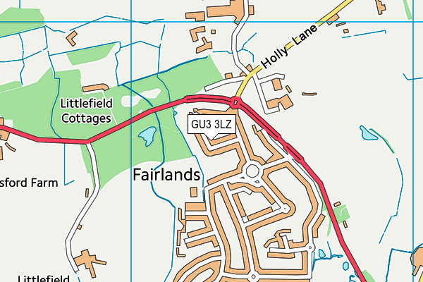 GU3 3LZ map - OS VectorMap District (Ordnance Survey) GU3 3LZ map - OS VectorMap District (Ordnance Survey)
