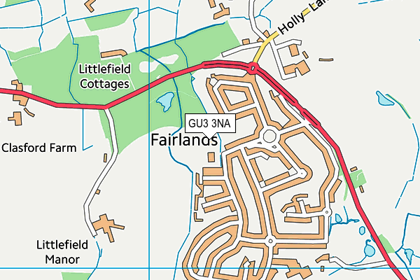 GU3 3NA map - OS VectorMap District (Ordnance Survey) GU3 3NA map - OS VectorMap District (Ordnance Survey)