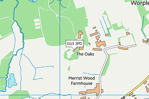 GU3 3PD map - OS VectorMap District (Ordnance Survey) GU3 3PD map - OS VectorMap District (Ordnance Survey)
