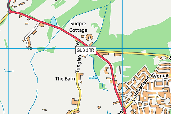 GU3 3RR map - OS VectorMap District (Ordnance Survey) GU3 3RR map - OS VectorMap District (Ordnance Survey)