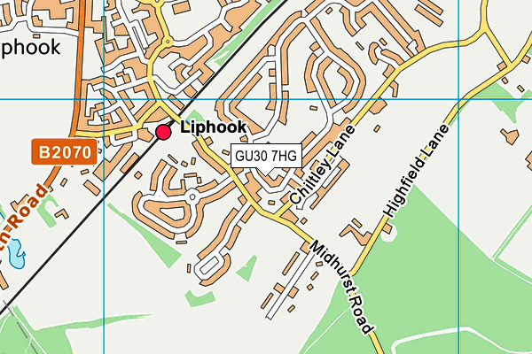 GU30 7HG map - OS VectorMap District (Ordnance Survey) GU30 7HG map - OS VectorMap District (Ordnance Survey)