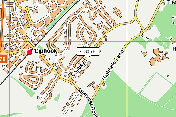 GU30 7HJ map - OS VectorMap District (Ordnance Survey) GU30 7HJ map - OS VectorMap District (Ordnance Survey)