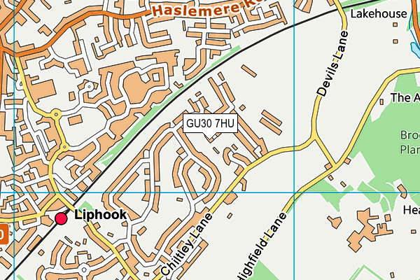 GU30 7HU map - OS VectorMap District (Ordnance Survey) GU30 7HU map - OS VectorMap District (Ordnance Survey)