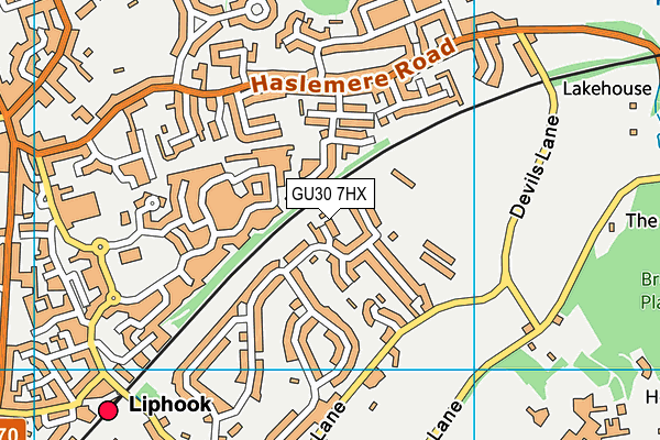 GU30 7HX map - OS VectorMap District (Ordnance Survey) GU30 7HX map - OS VectorMap District (Ordnance Survey)