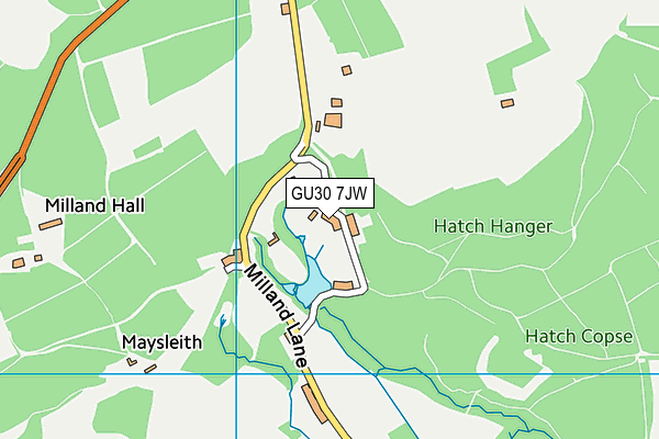 GU30 7JW map - OS VectorMap District (Ordnance Survey) GU30 7JW map - OS VectorMap District (Ordnance Survey)