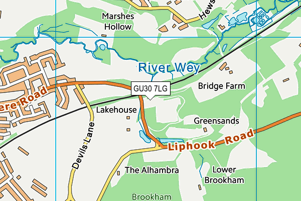 GU30 7LG map - OS VectorMap District (Ordnance Survey) GU30 7LG map - OS VectorMap District (Ordnance Survey)