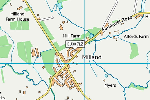 GU30 7LZ map - OS VectorMap District (Ordnance Survey) GU30 7LZ map - OS VectorMap District (Ordnance Survey)