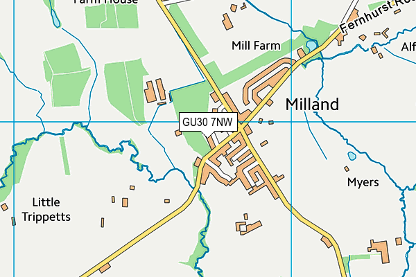 GU30 7NW map - OS VectorMap District (Ordnance Survey) GU30 7NW map - OS VectorMap District (Ordnance Survey)