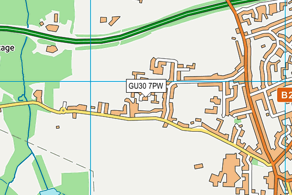GU30 7PW map - OS VectorMap District (Ordnance Survey) GU30 7PW map - OS VectorMap District (Ordnance Survey)