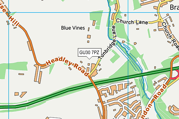 GU30 7PZ map - OS VectorMap District (Ordnance Survey) GU30 7PZ map - OS VectorMap District (Ordnance Survey)