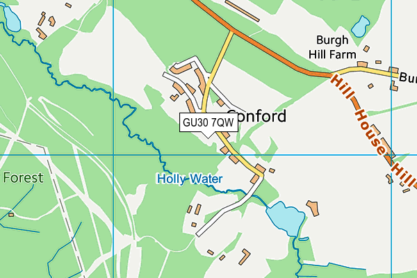GU30 7QW map - OS VectorMap District (Ordnance Survey) GU30 7QW map - OS VectorMap District (Ordnance Survey)