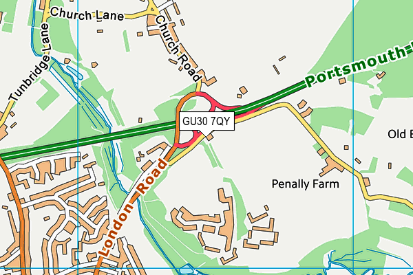 GU30 7QY map - OS VectorMap District (Ordnance Survey) GU30 7QY map - OS VectorMap District (Ordnance Survey)