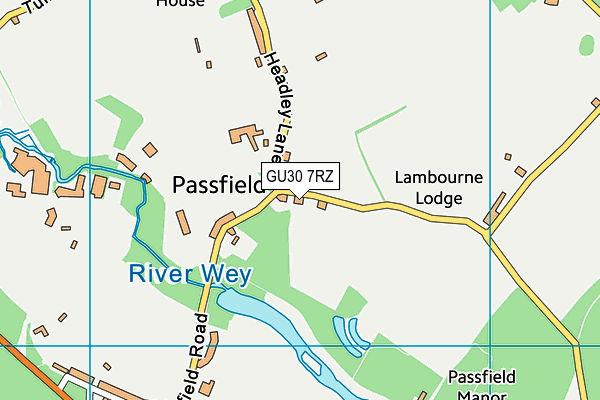 GU30 7RZ map - OS VectorMap District (Ordnance Survey) GU30 7RZ map - OS VectorMap District (Ordnance Survey)