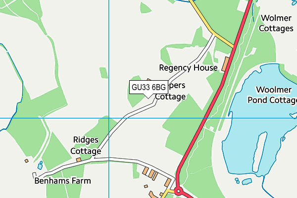 GU33 6BG map - OS VectorMap District (Ordnance Survey) GU33 6BG map - OS VectorMap District (Ordnance Survey)