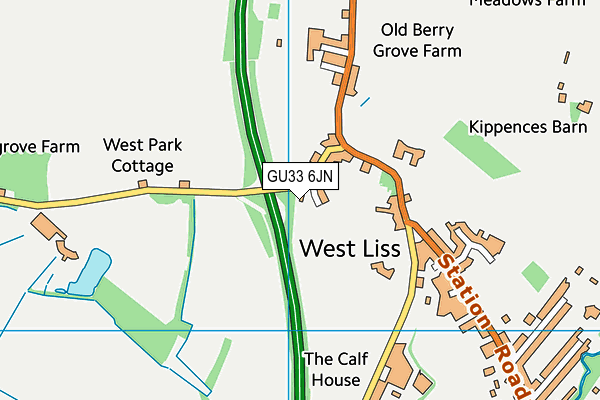 GU33 6JN map - OS VectorMap District (Ordnance Survey)