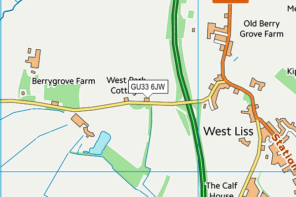 GU33 6JW map - OS VectorMap District (Ordnance Survey) GU33 6JW map - OS VectorMap District (Ordnance Survey)